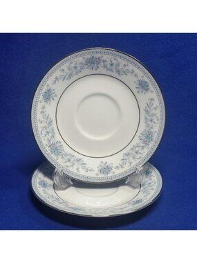 Noritake Blue Hill Saucers 6" Pattern 2482 Cottagecore Wedding Set of 2